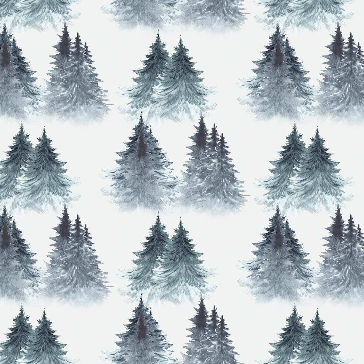 A pattern of trees on a white background