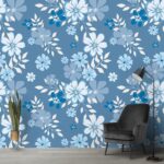 A blue and white floral pattern