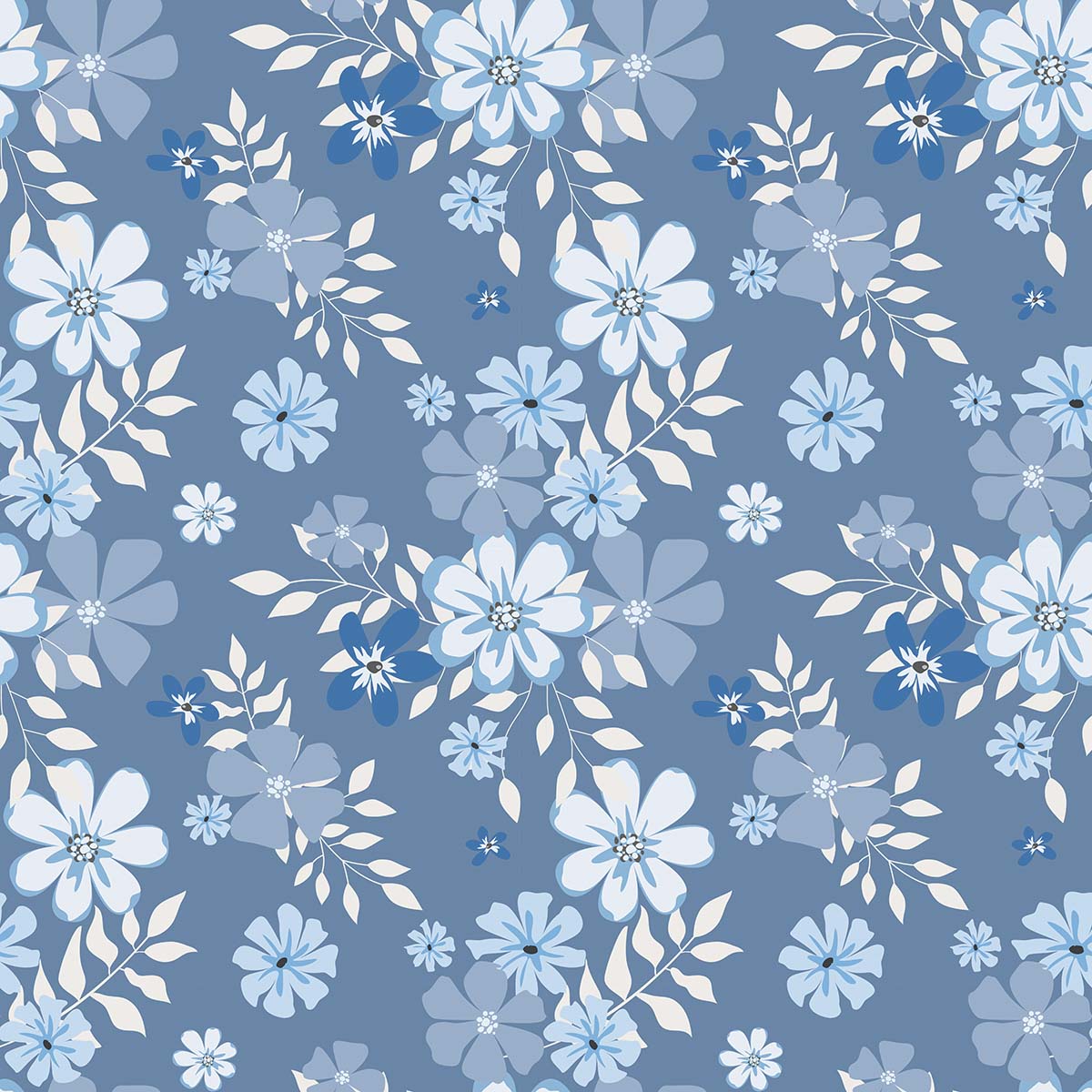 A blue and white floral pattern