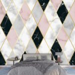 Pink Diamond Pattern Wallpaper for Walls