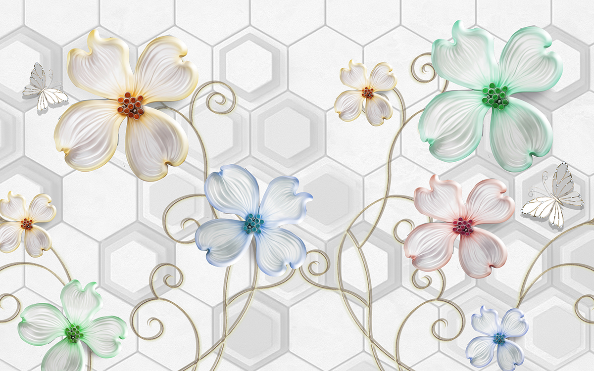 A wallpaper with flowers