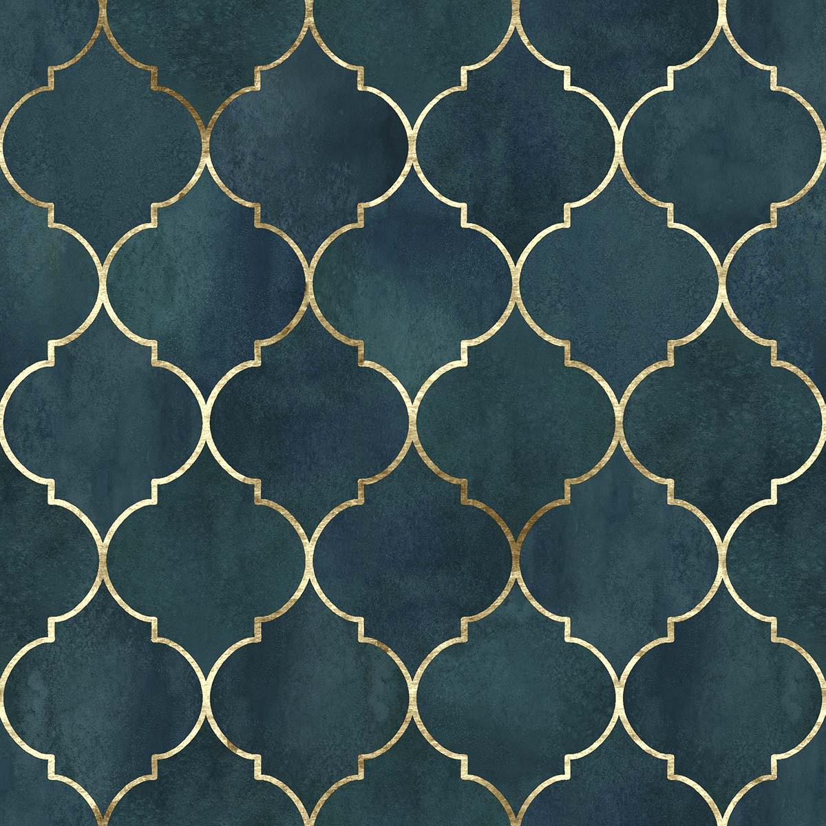 A pattern of gold lines on a blue background