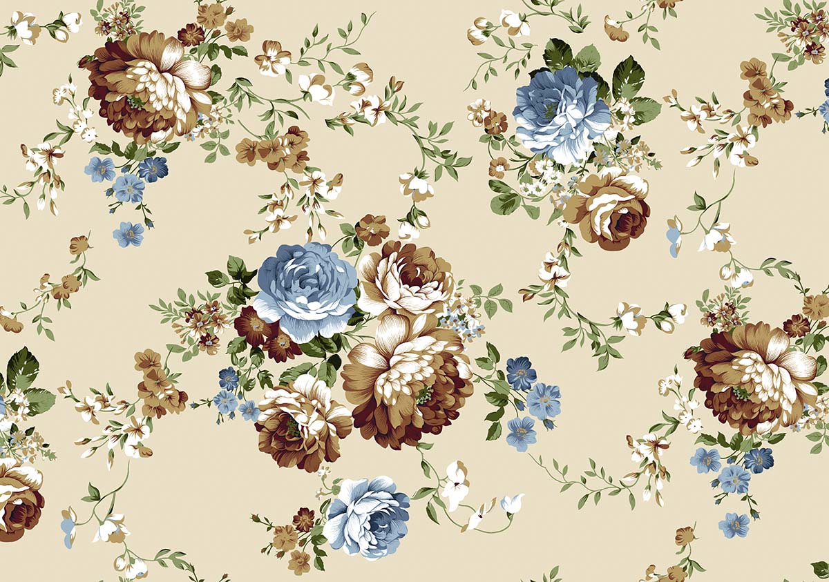 A floral pattern on a fabric
