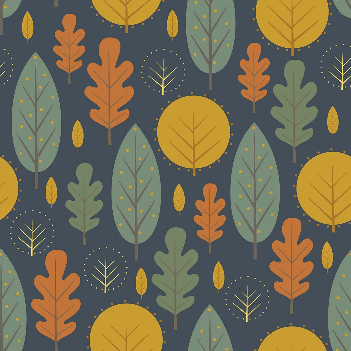 A pattern of colorful leaves