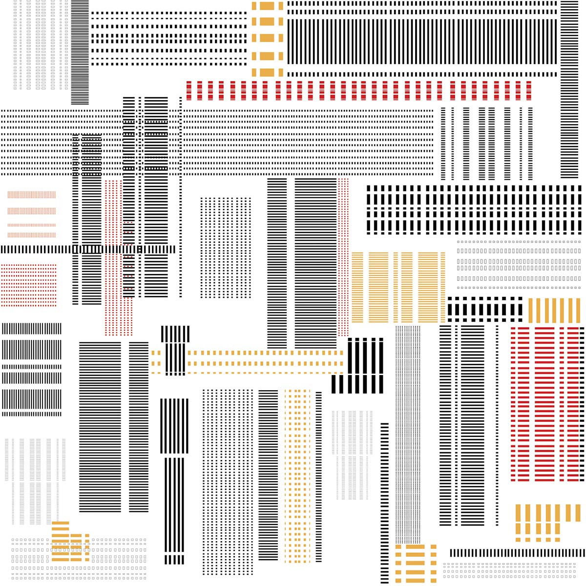 A pattern of different colored lines