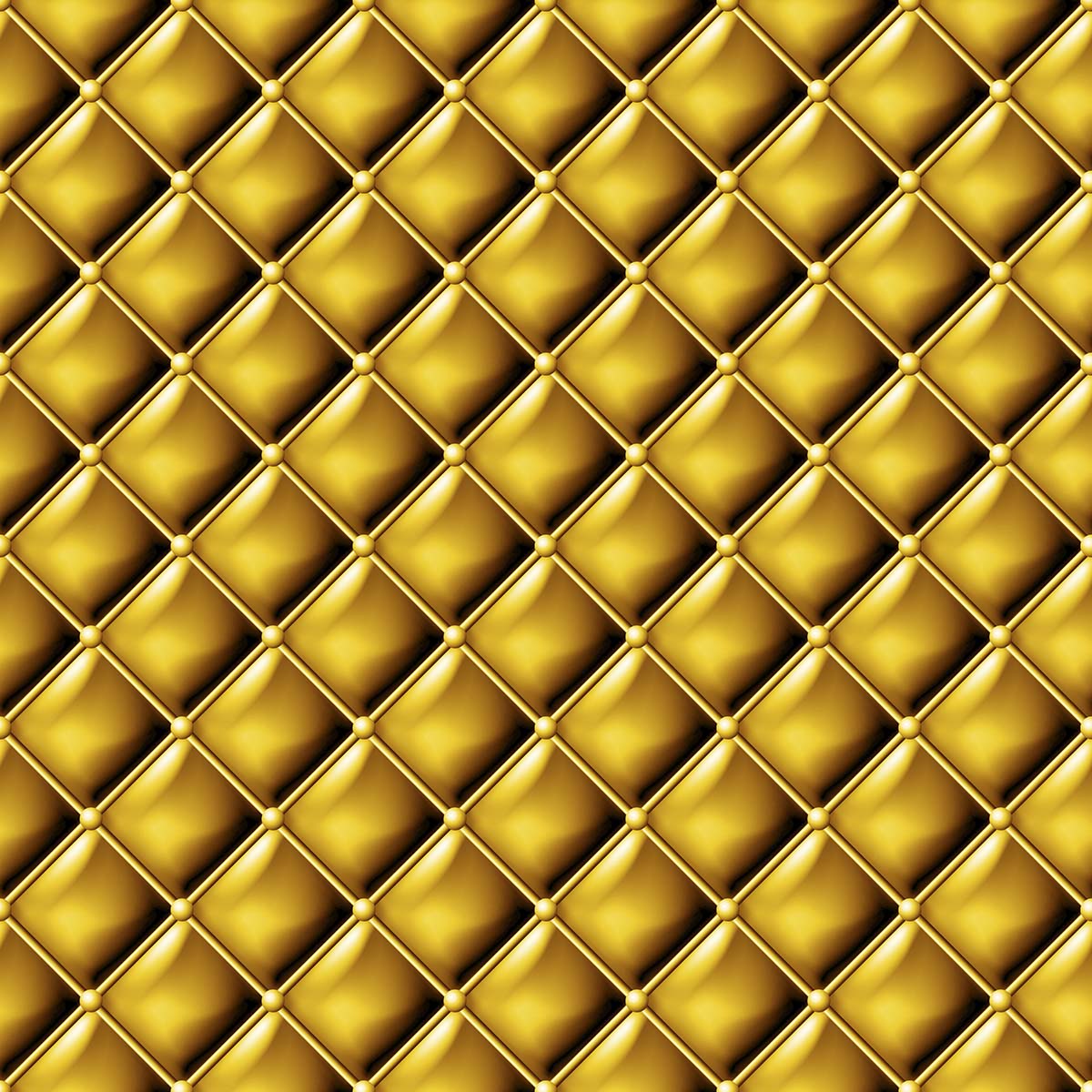 A close up of a gold quilted pattern