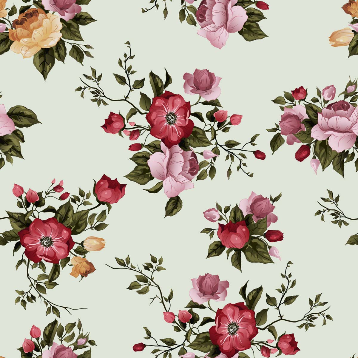 A pattern of flowers on a light background
