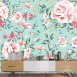 Pink Flowers Patterned Wallpaper for Home