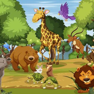 Forest Animal Safari Wallpaper for Wall