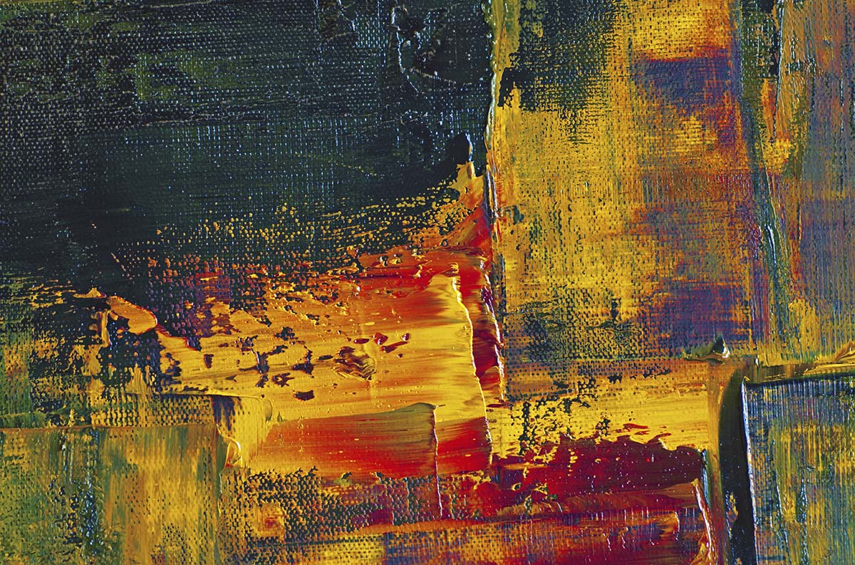 A close up of a painting