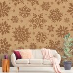 A brown snowflakes on a brown background