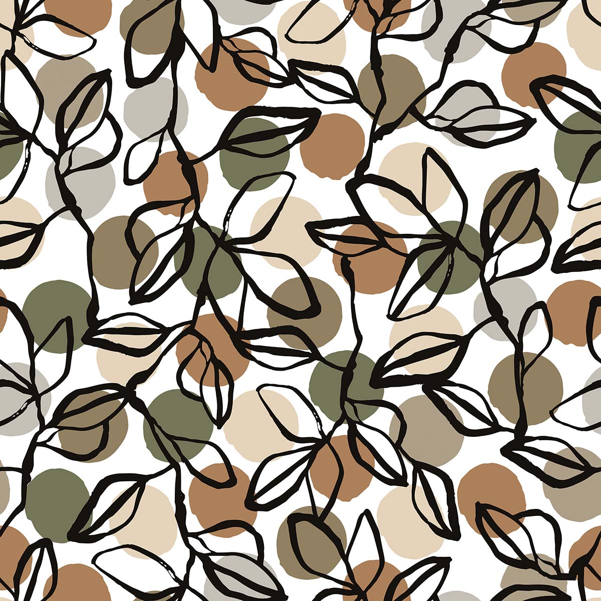 A pattern of leaves and dots