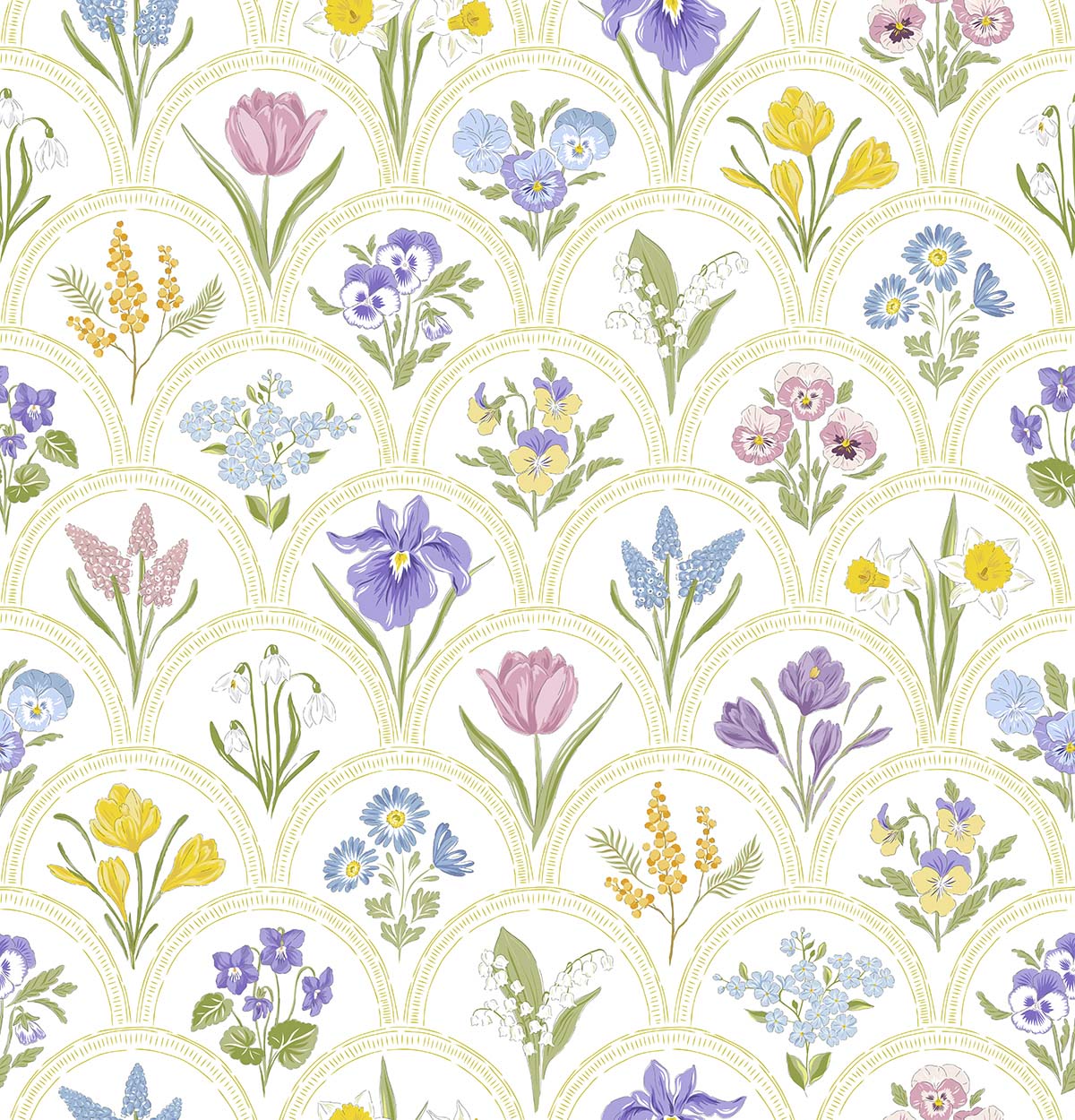 A pattern of flowers on a white background