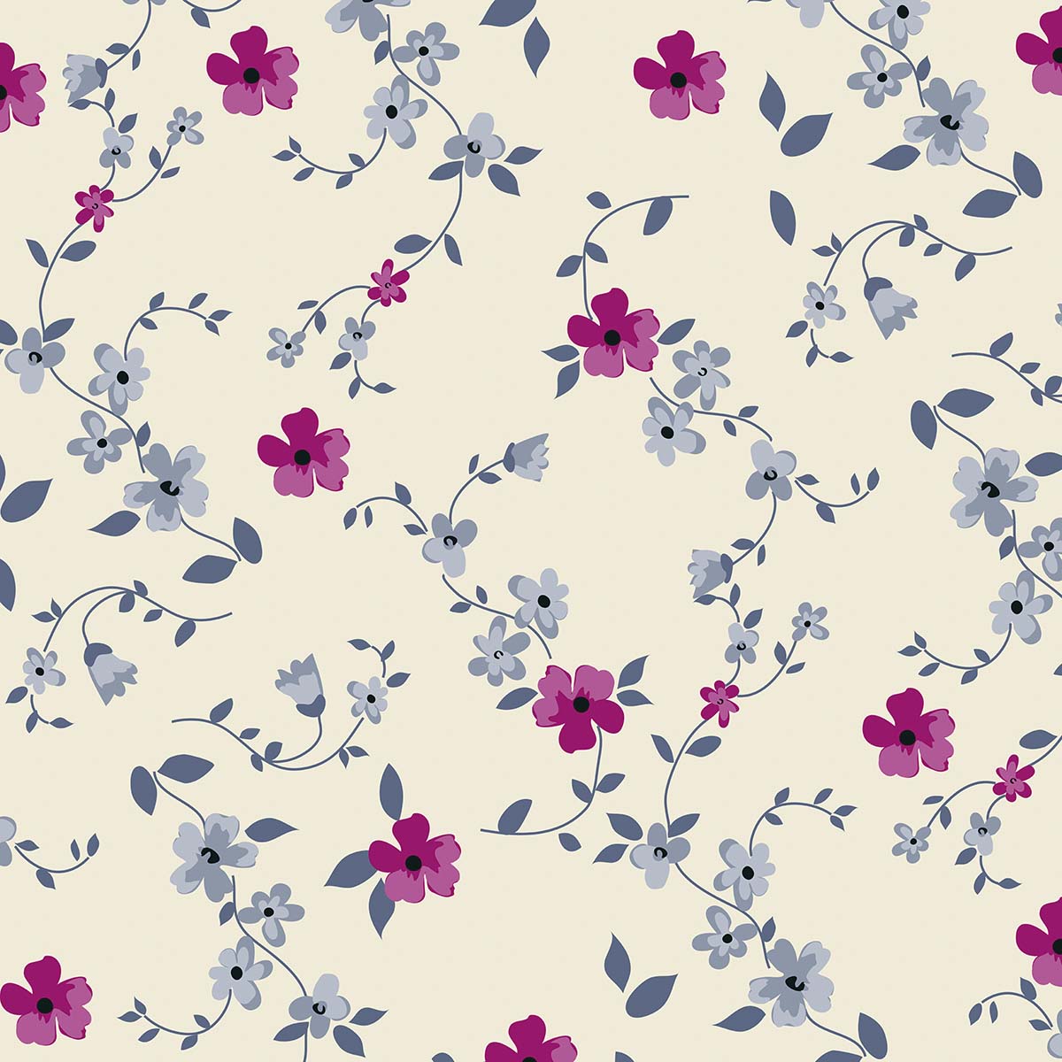 A pattern of flowers and leaves