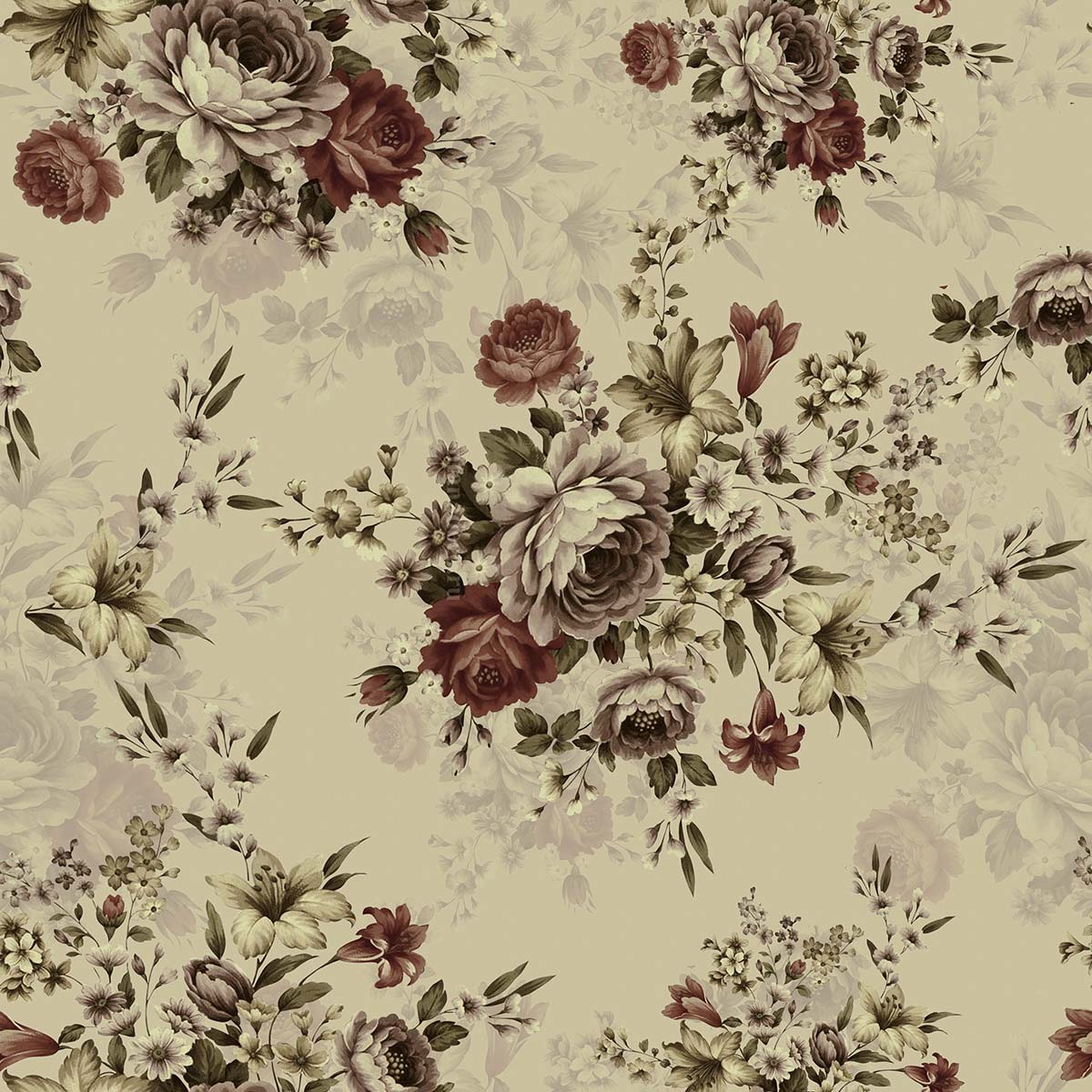 A floral pattern on a fabric