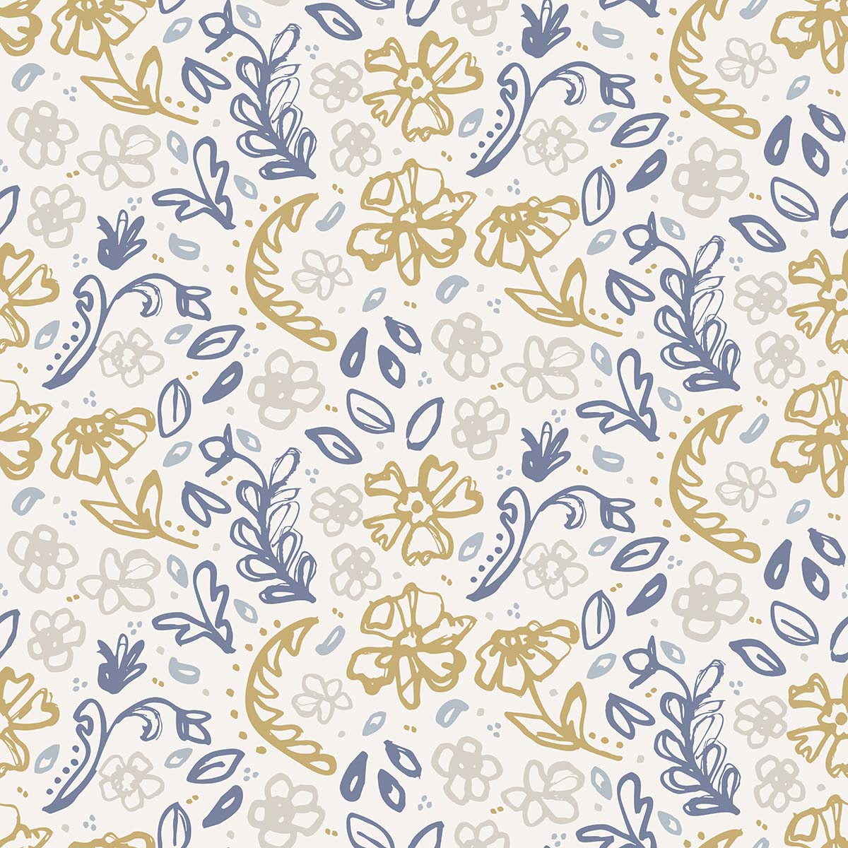 A pattern of flowers and leaves