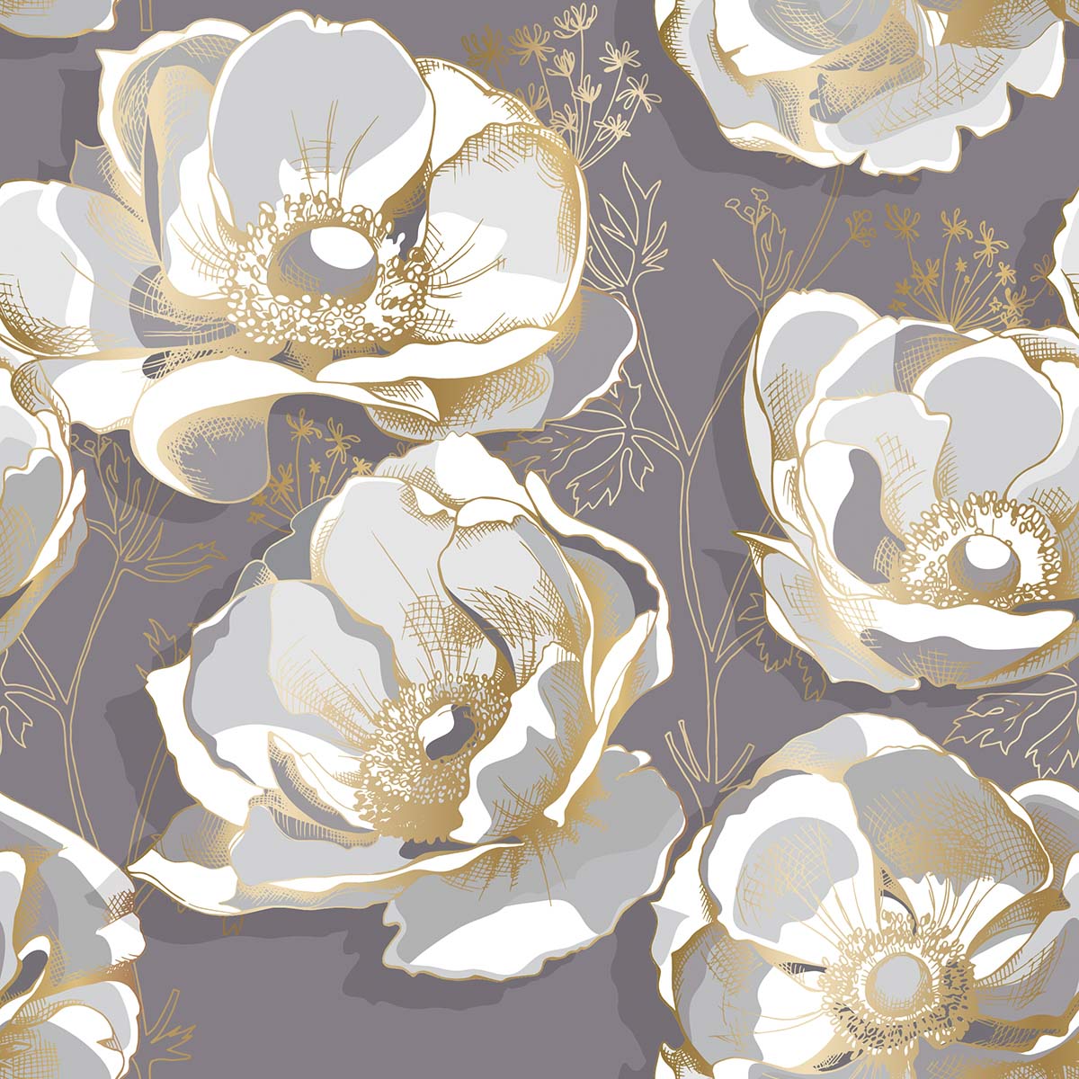 A pattern of white flowers