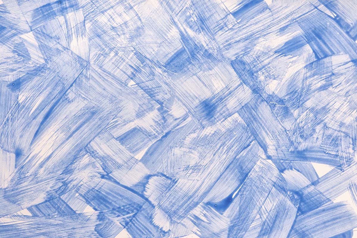 A blue and white painted surface