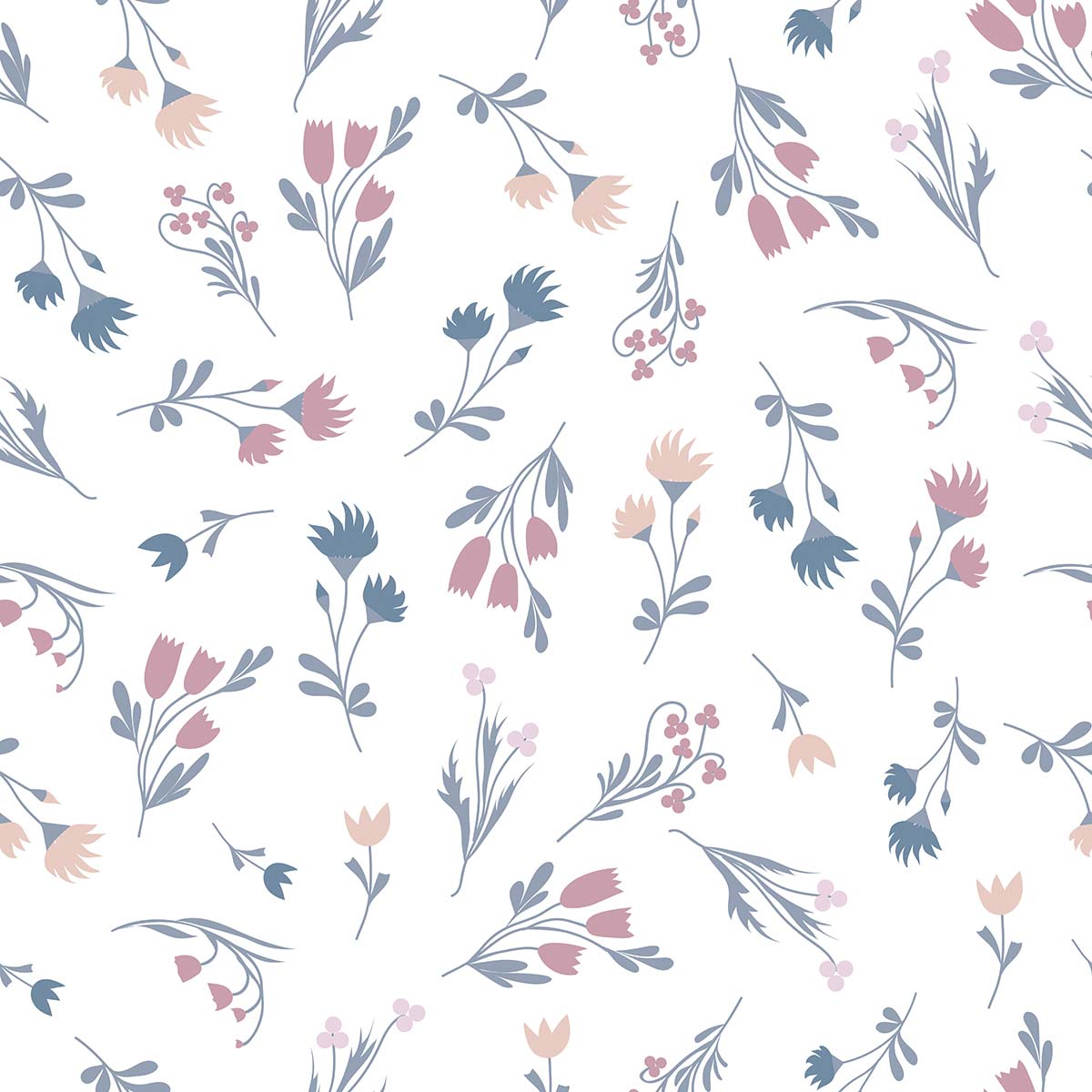 A pattern of flowers on a white background