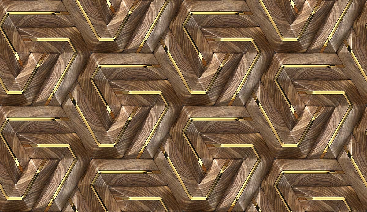 A pattern of wood and gold