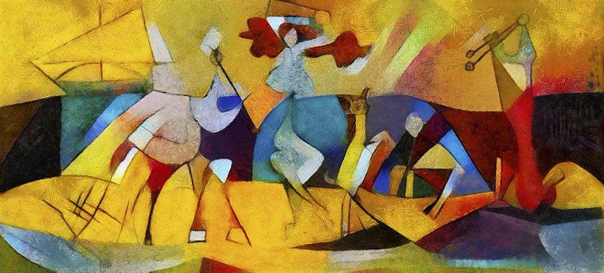 A painting of people dancing