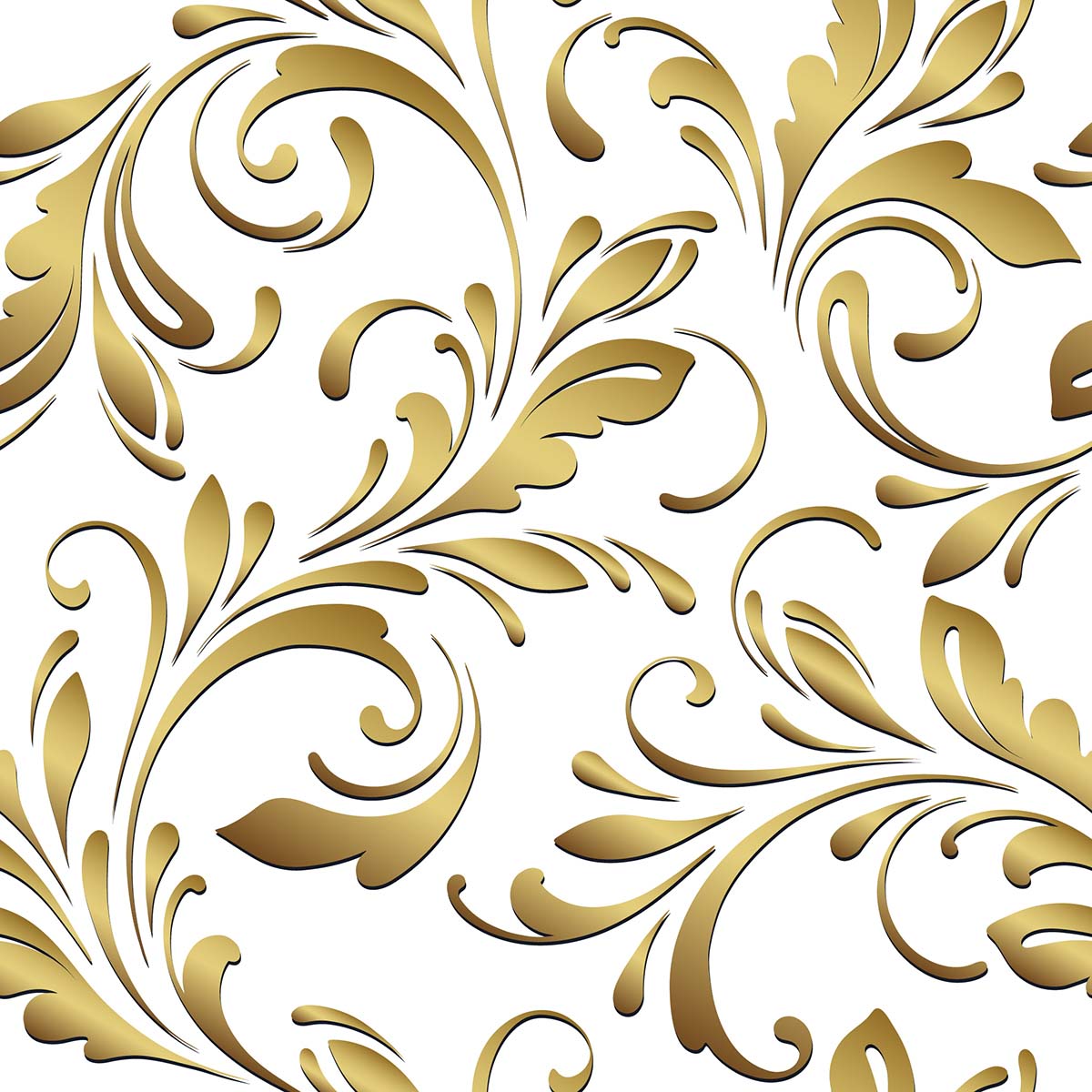 A gold and white floral pattern