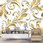 A gold and white floral pattern