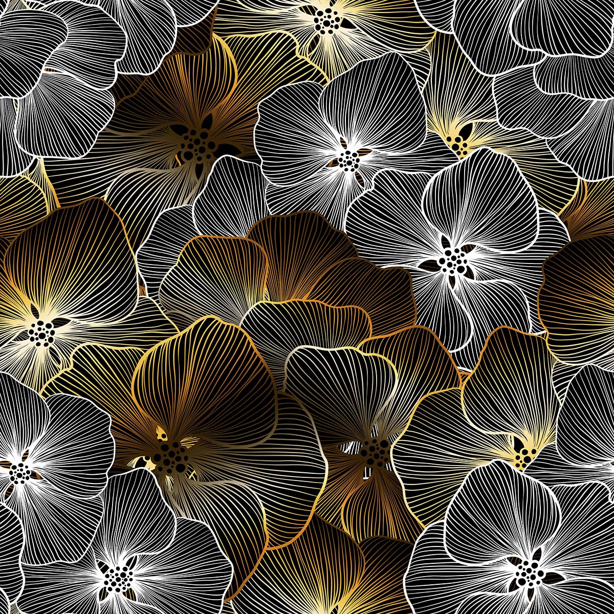 A group of flowers with lines