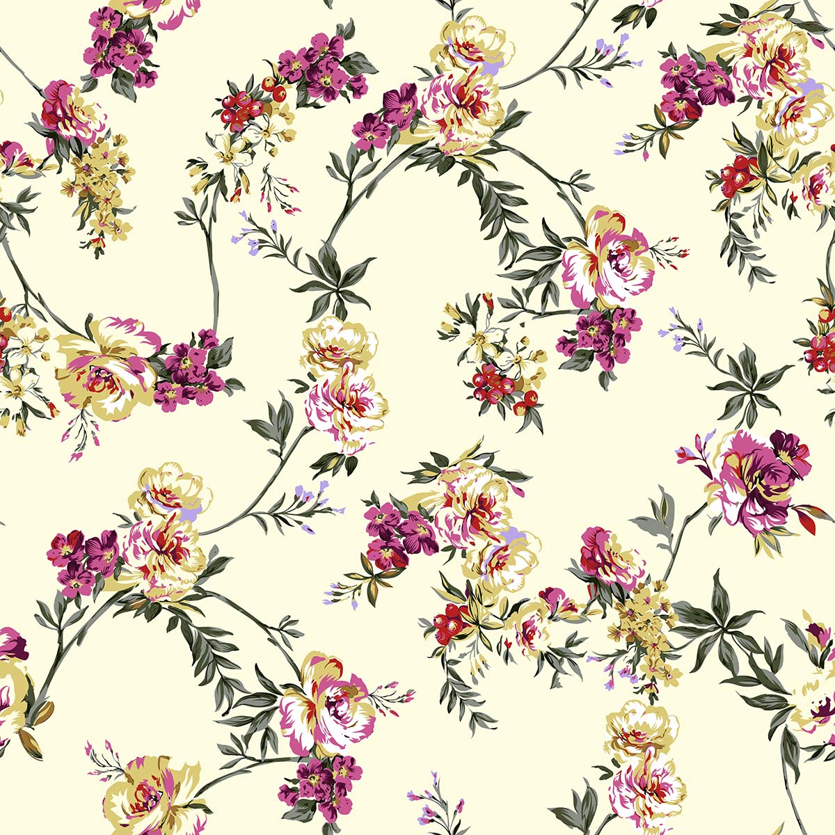 A pattern of flowers on a white background