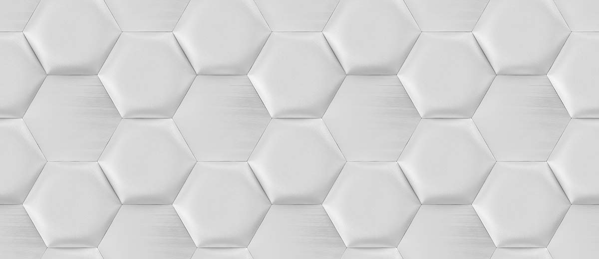 A white hexagon pattern