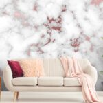 A white clouds on a pink background