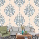 A wallpaper with blue and white pattern