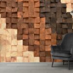 A wall of wood blocks