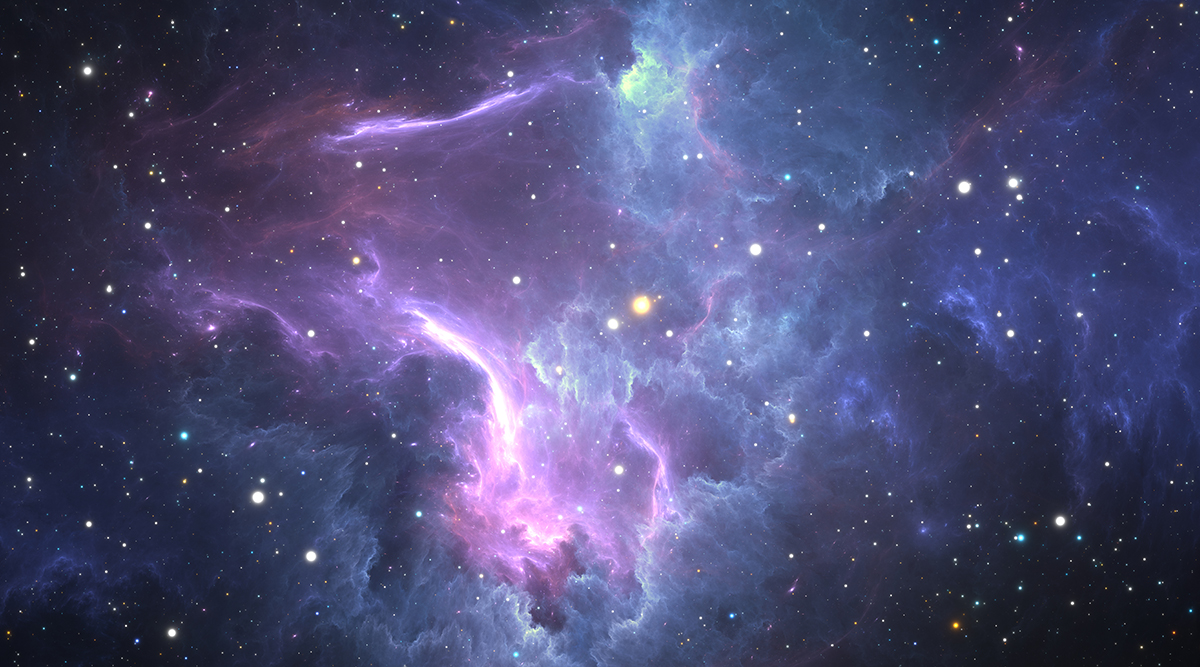 A purple and blue nebula