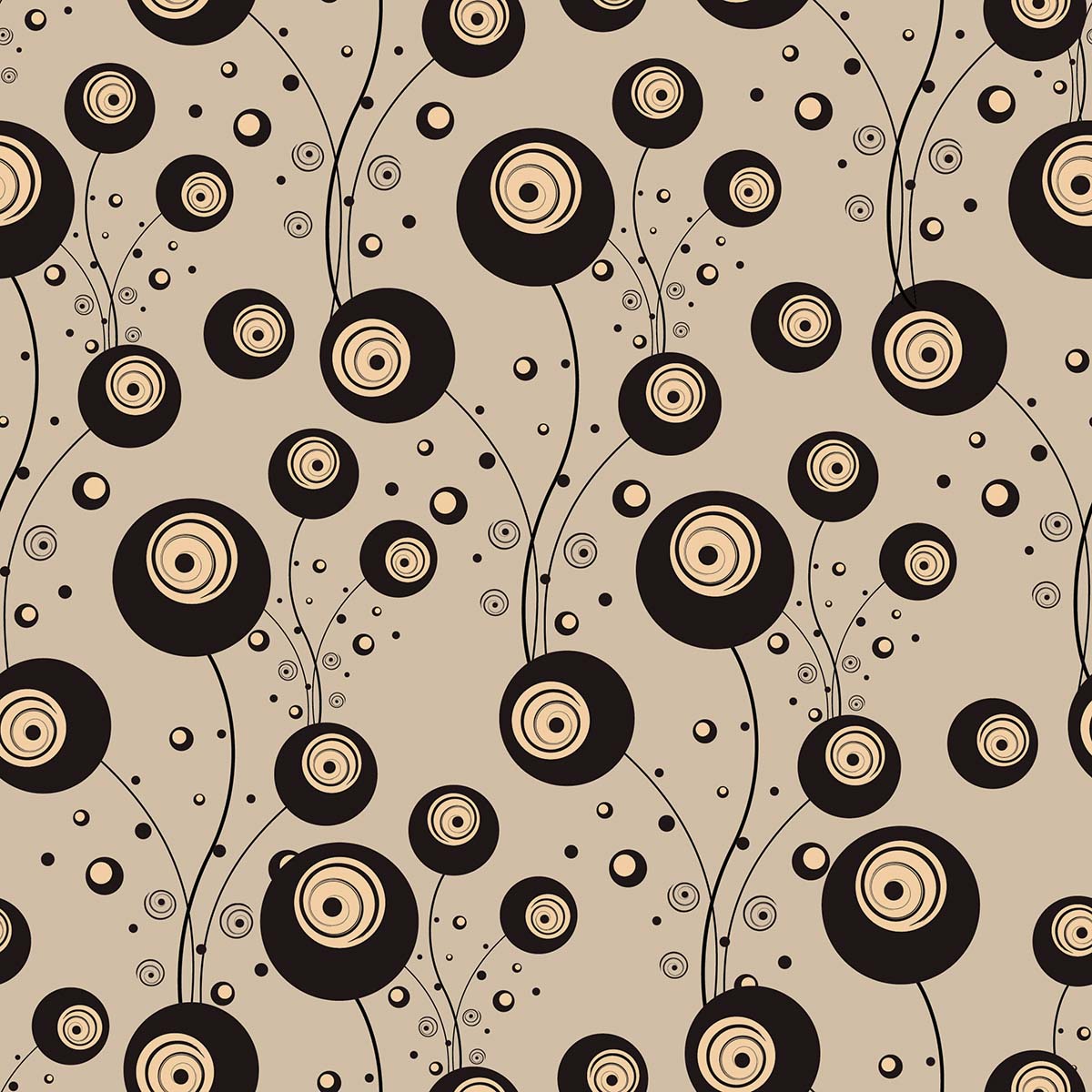 A pattern of circles and vines