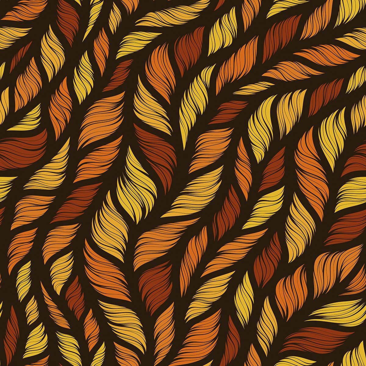 A pattern of orange and yellow leaves