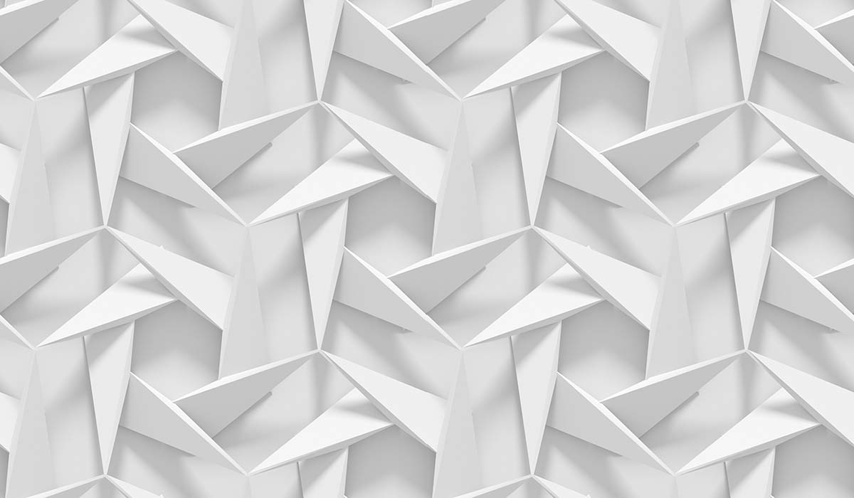 A white wall with many triangles