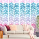 A watercolor chevron pattern