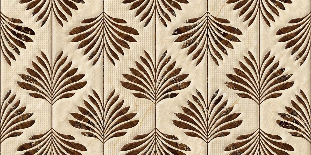 A pattern of leaves on a tile