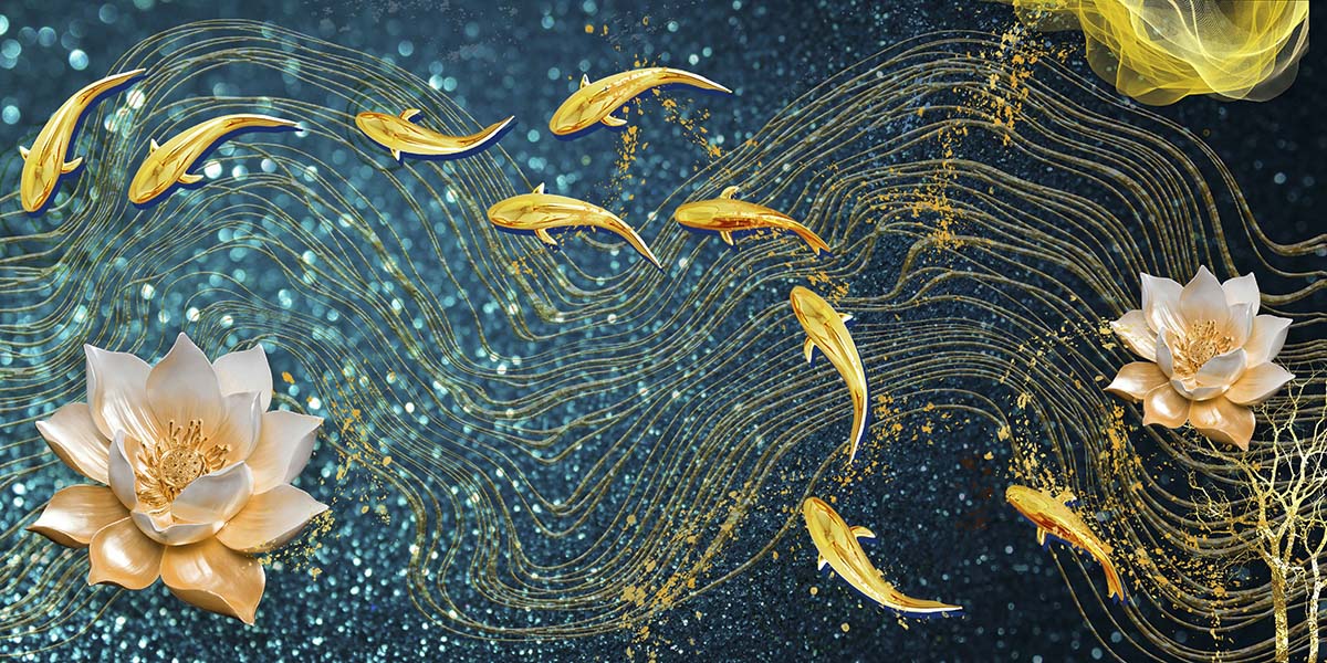 A group of gold fish swimming in water