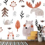 A pattern of animals and trees