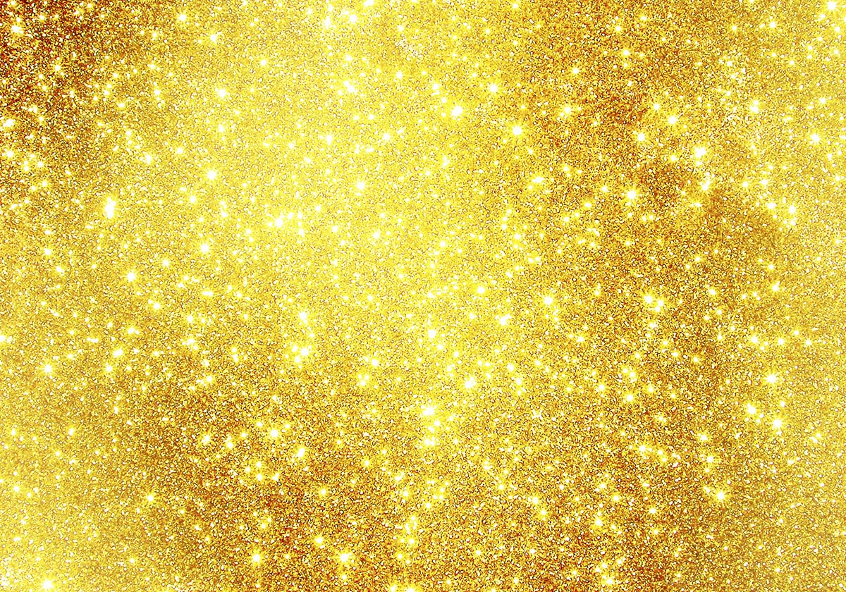 A yellow and gold glitter