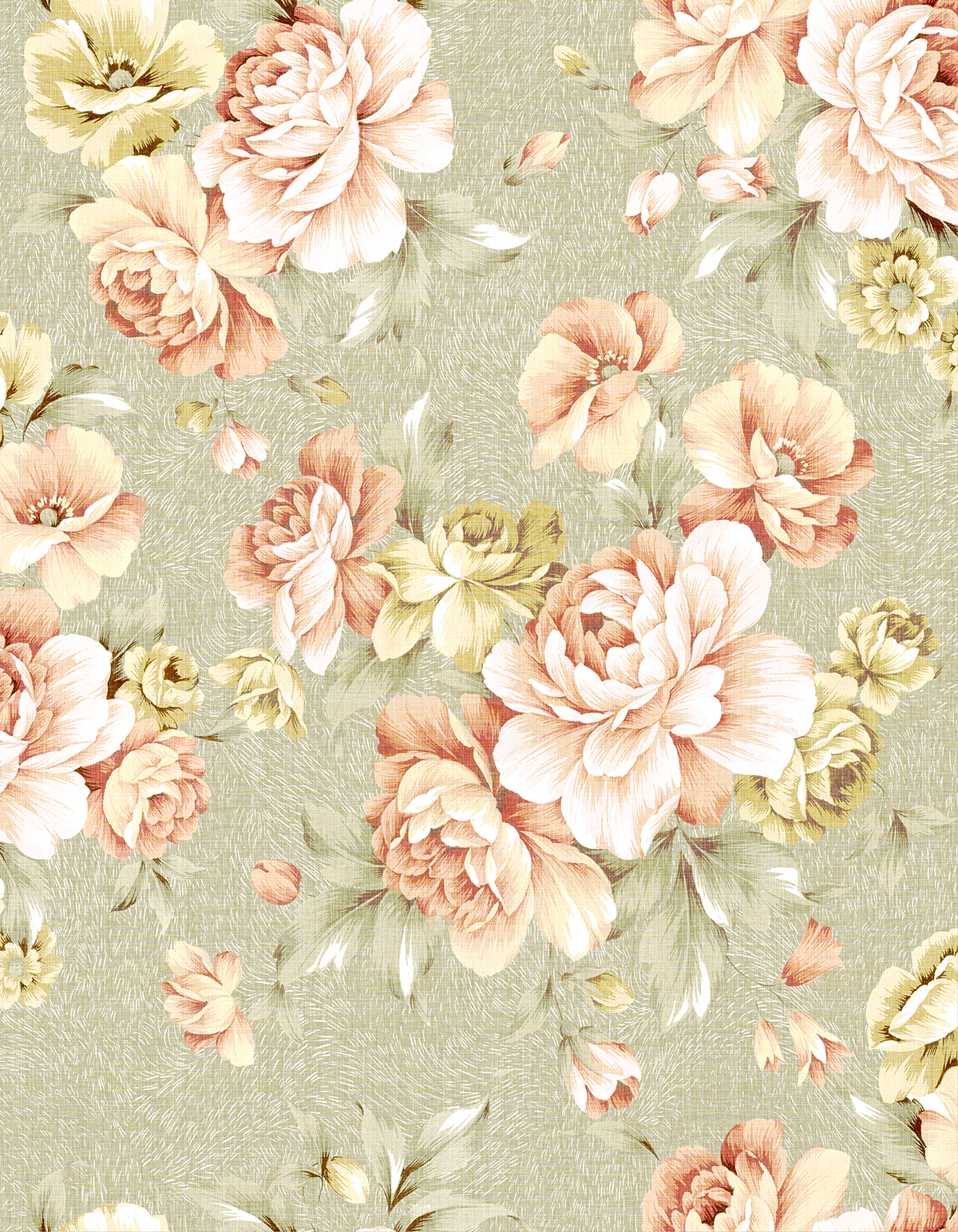 A floral pattern on a fabric