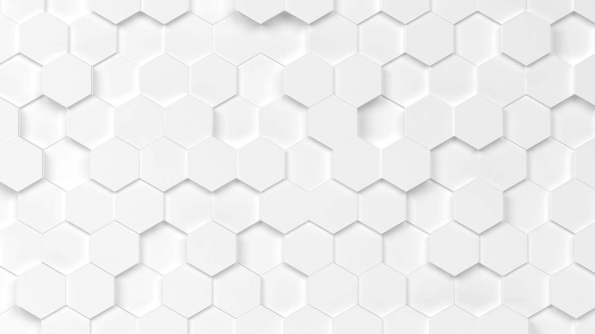 A white hexagons on a surface