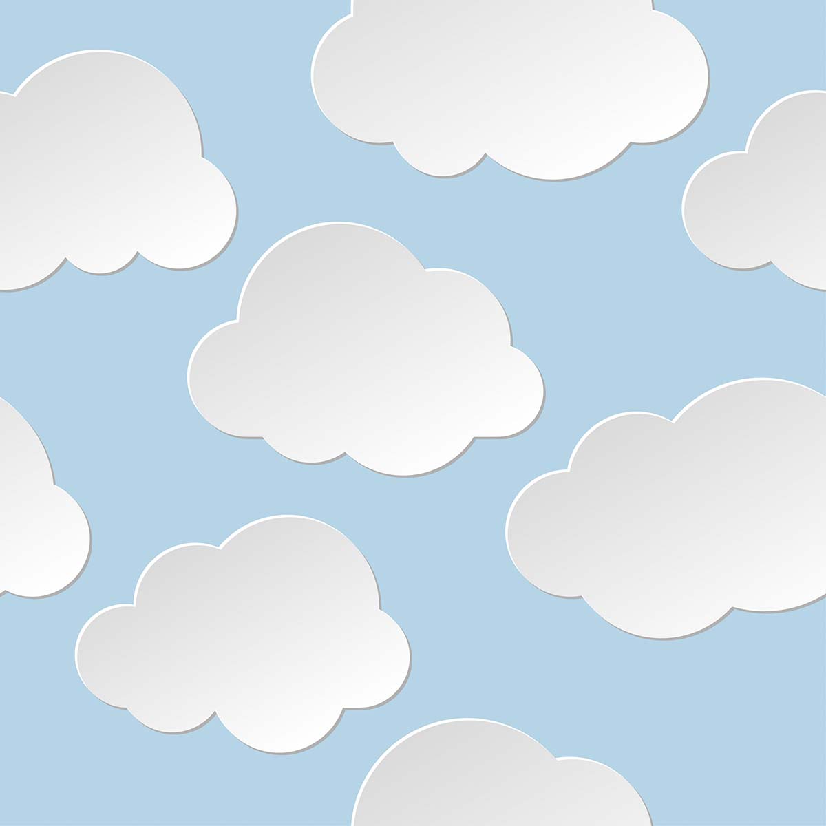 A group of white clouds on a blue background