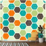 A colorful hexagon pattern