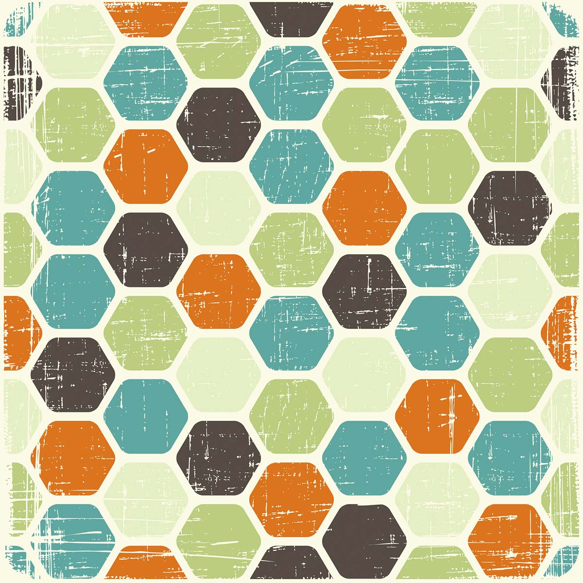 A colorful hexagon pattern