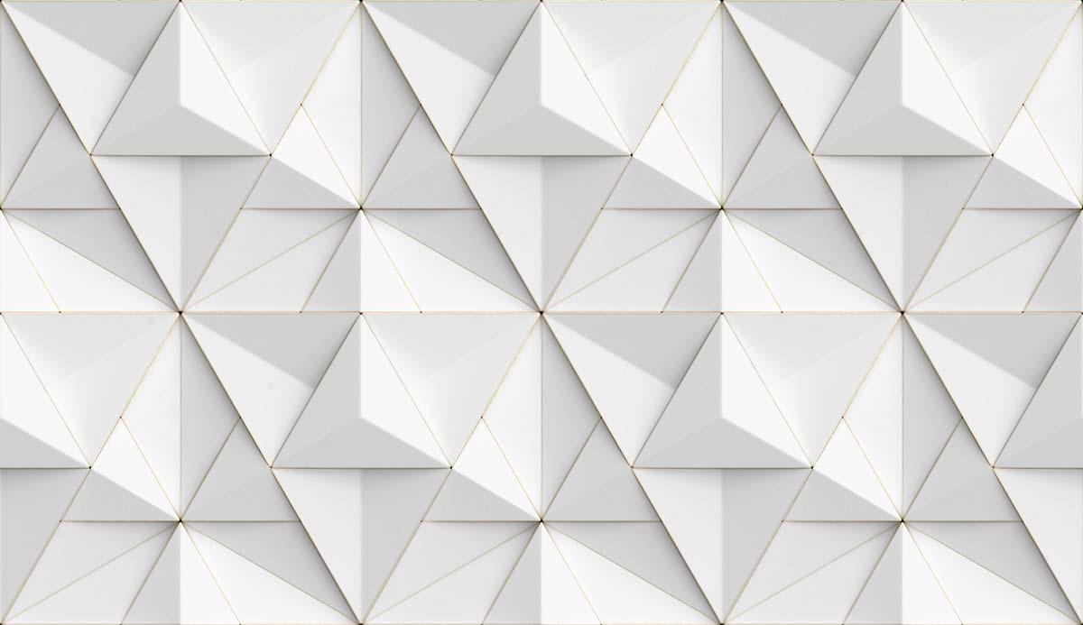 A white pyramids with gold lines