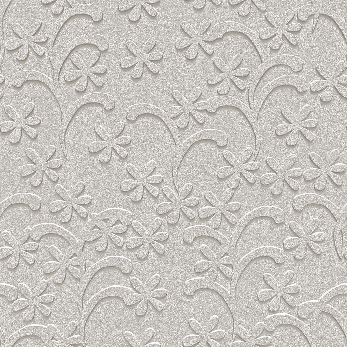 A white wallpaper with flowers