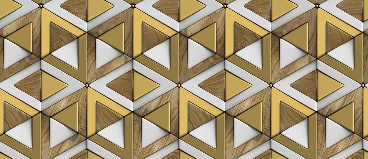 A pattern of triangles and wood